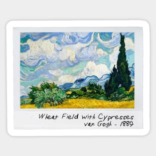 wheat field with cypresses Sticker